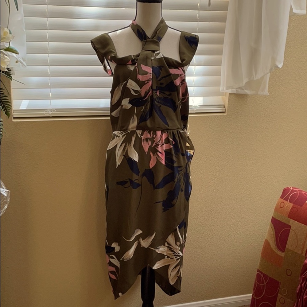 Halston Faux Wrap Dress
